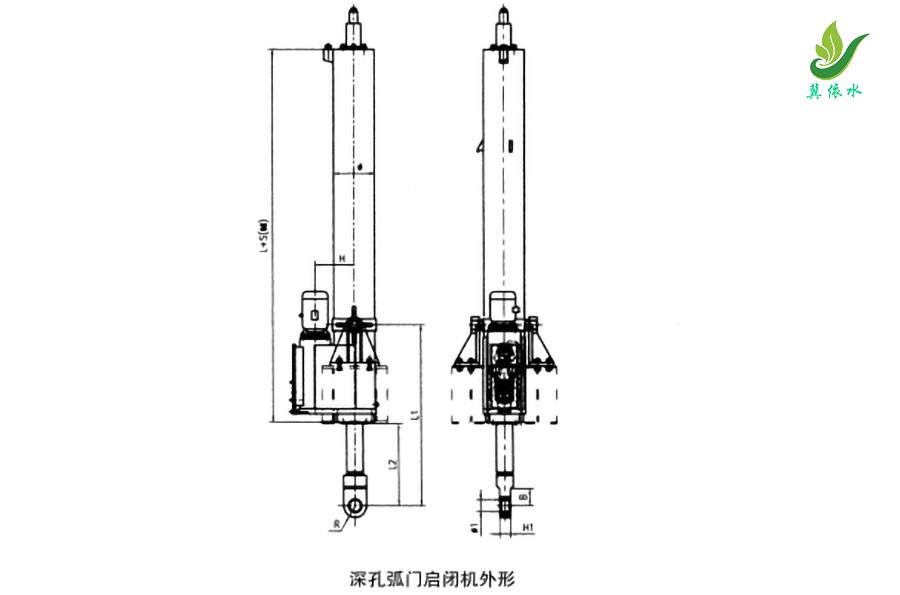 深孔弧门启闭机外形结构图